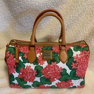 Dooney & Bourke Red Hydrangea Floral Satchel